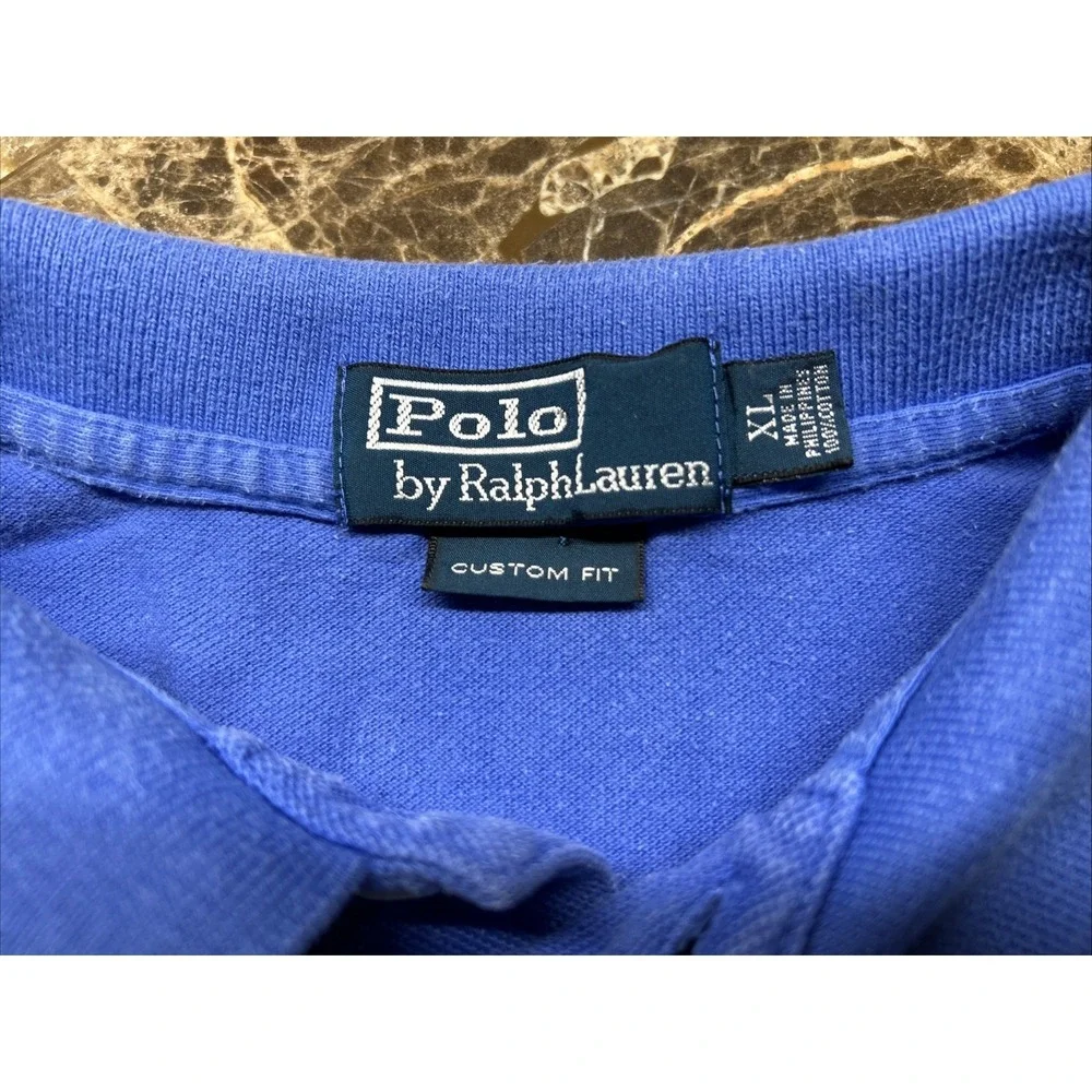 POLO by Ralph Lauren Mens Polo Shirt XL Blue Custom Fit Short Sleeve